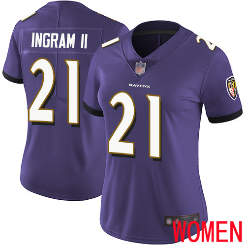 Baltimore Ravens Limited Purple Women Mark Ingram II Home Jersey NFL Football #21 Vapor Untouchable->women nfl jersey->Women Jersey